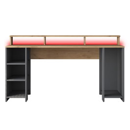 Hanah Home HA122 - 3000 Mesa de Estudio, Nogal y Antracita, 160 cm Ancho